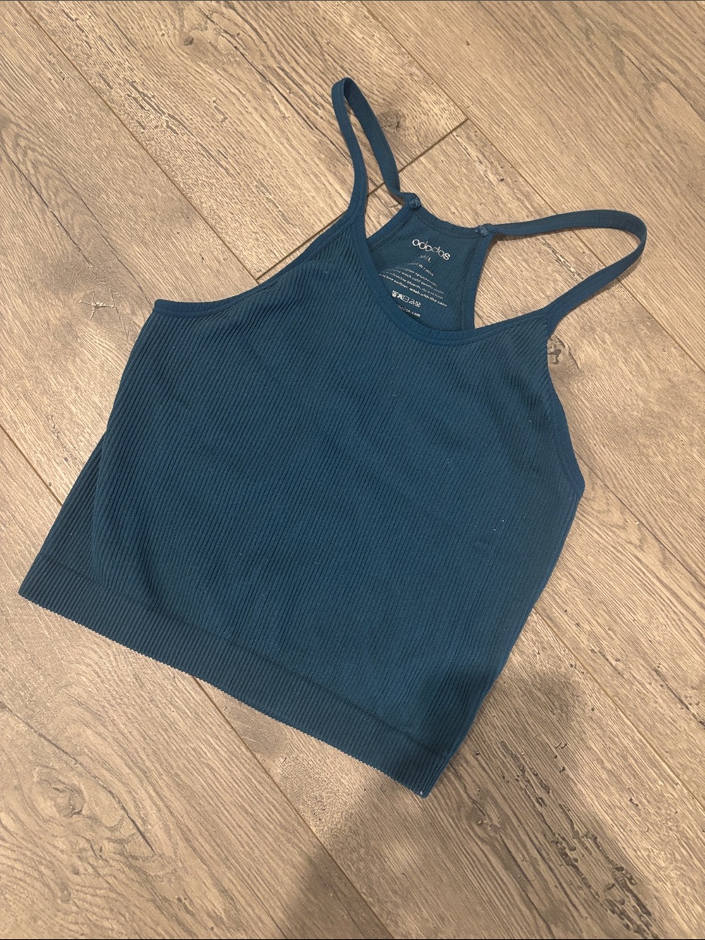 aerie Ribbed Crop Camisole — Teal Blue